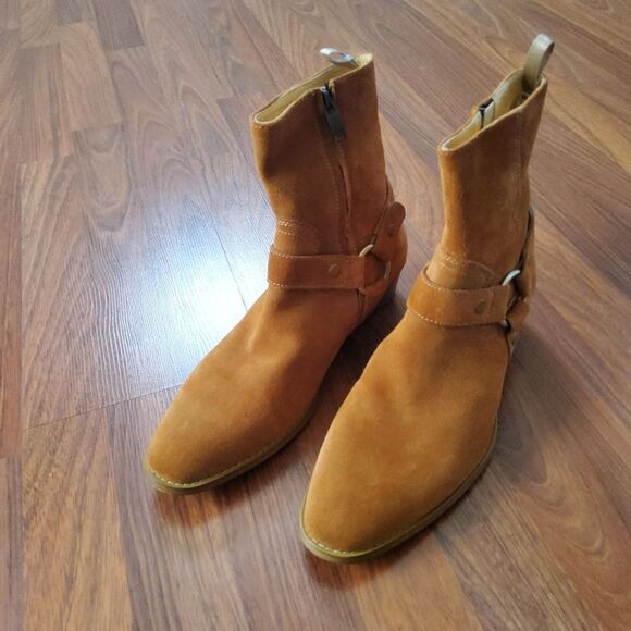 Civil Regime Men’s Tan Leather Suede Chelsea Western Ankle Boots Size 7 Tan New - Picture 2 of 15